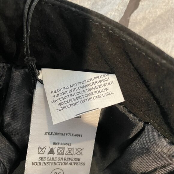 BLANKNYC 100% Suede Leather Fringe Faux Wrap Mini Skirt NWT 26 Black - Picture 9 of 9